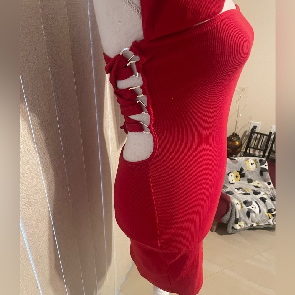 Glamaker Red Dress Size M - Picture 3 of 5